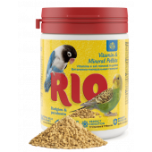 Витамини и минерали подходящи за вълнисти папагали и средни папагали RIO Vitamin and mineral pellets for budgies and parakeets - подпомага имунната система, подобрява зрението, състоянието на кожата и оперението